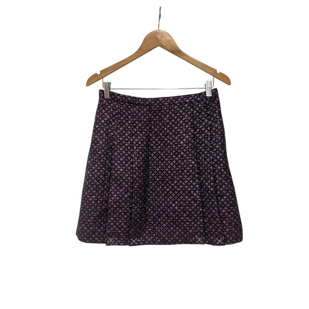 NWT Y2K J Crew Collection Purple Metallic Mini Pleated Skirt Twee Academia 4